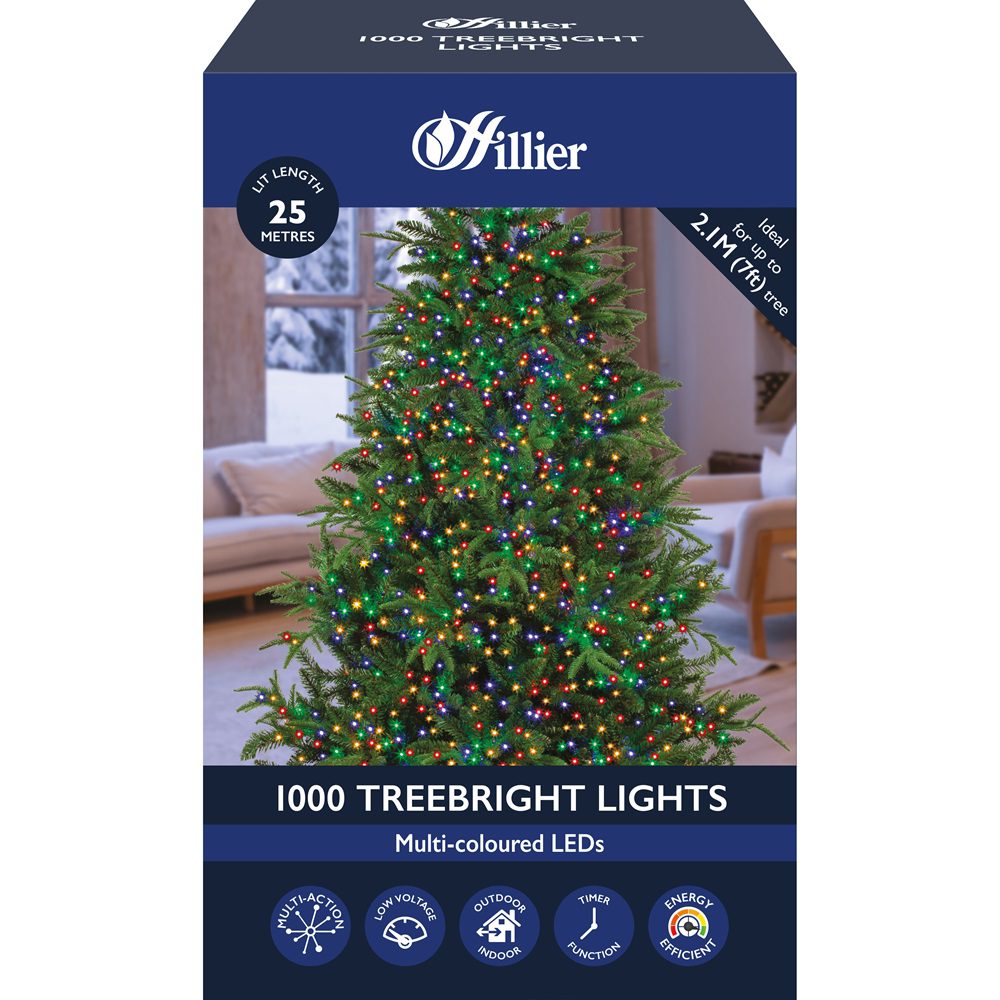 TreeBrights 1000 LED Multicolour Christmas Tree Lights 25m 5052998057790